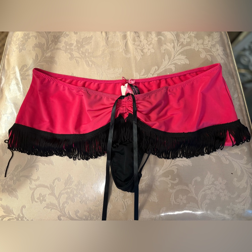 Victoria's Secret Pink and Black Lace Panties